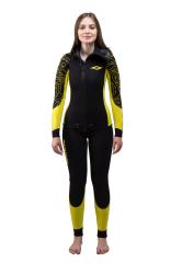 Гидрокостюм Дайвинг женский 5мм нейлон/нейлон черно-желтый Гидрокостюм Дайвинг женский 5мм нейлон/нейлон черно-желтый